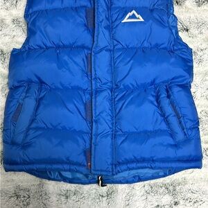 Blue Puffer Vest with Mountain Logo